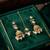 Green necklace set with earrings & maang tikka | kundan and agate stone | antique plating