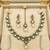 Green necklace set with earrings & maang tikka | kundan & agate stone | antique plating