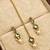 Green necklace set with earrings & maang tikka | kundan & agate stone | antique plating