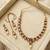 Maroon necklace set with earrings & maang tikka | kundan & agate stone | antique plating