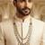 Purple antique gold-plated agate stone kundan mala for men