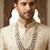 Pink antique gold-plated agate stone kundan mala for men