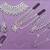 Purple 2-layer bridal jewelry set with earrings, maang tikka, pasha, nath & panja | rhodium plated
