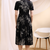 Black rayon fit &flared floral printed casual kurta for women