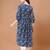 Blue rayon fit &flared floral printed casual kurta for women