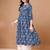Blue rayon fit &flared floral printed casual kurta for women