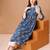 Blue rayon fit &flared floral printed casual kurta for women