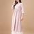 Pink rayon fit &flared bandhej printed casual kurta for women