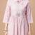 Pink rayon fit &flared bandhej printed casual kurta for women