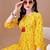 Yellow rayon fit &flared floral printed casual kurta for women