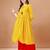 Yellow rayon fit &flared floral printed casual kurta for women