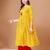 Yellow rayon fit &flared floral printed casual kurta for women