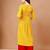 Yellow rayon fit &flared floral printed casual kurta for women