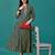 Green rayon fit &flared floral printed casual kurta for women
