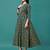 Green rayon fit &flared floral printed casual kurta for women