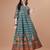 Teal rayon fit &flared floral printed casual kurta for women