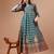 Teal rayon fit &flared floral printed casual kurta for women