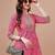 Pink rayon fit &flared floral printed casual kurta for women