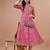 Pink rayon fit &flared floral printed casual kurta for women