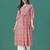 Peach rayon fit &flared floral printed casual kurta for women
