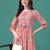 Peach rayon fit &flared floral printed casual kurta for women