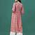 Peach rayon fit &flared floral printed casual kurta for women