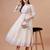 White rayon fit &flared dots printed casual kurta for women