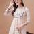 White rayon fit &flared dots printed casual kurta for women