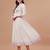 White rayon fit &flared dots printed casual kurta for women