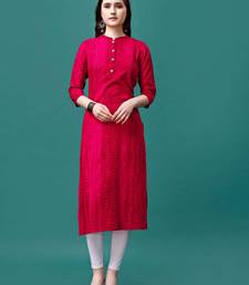 Red rayon straight tie dye printed casual kurta for women
