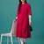 Red rayon straight tie dye printed casual kurta for women