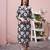 Grey rayon straight floral printed casual kurta for women