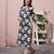 Grey rayon straight floral printed casual kurta for women