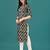 Green rayon straight floral printed casual kurta for women
