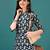 Blue rayon straight floral printed casual kurta for women