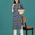 Blue rayon straight floral printed casual kurta for women