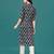 Blue rayon straight floral printed casual kurta for women