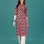 Wine rayon straight floral printed casual kurta for women