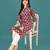 Wine rayon straight floral printed casual kurta for women