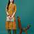 Yellow rayon straight floral printed casual kurta for women