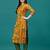 Yellow rayon straight floral printed casual kurta for women