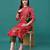 Pink rayon straight floral printed casual kurta for women