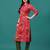 Pink rayon straight floral printed casual kurta for women