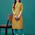 Yellow rayon straight floral printed casual kurta for women