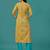 Yellow rayon straight floral printed casual kurta for women