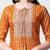Mustard rayon straight stripes printed casual kurta for women