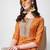 Mustard rayon straight stripes printed casual kurta for women
