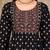 Black rayon fit &flared floral printed casual kurta for women