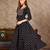Black rayon fit &flared floral printed casual kurta for women