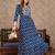 Blue rayon fit &flared floral printed casual kurta for women